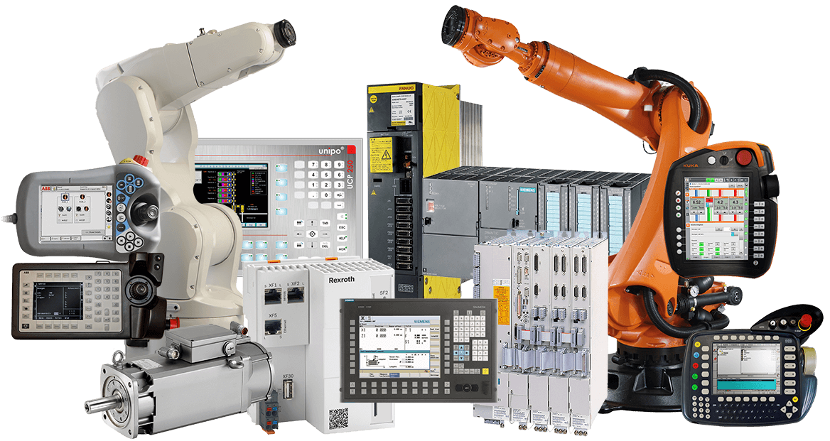 A Siemens, Fanuc, Bosch Rexroth/Indramat, Unipo, Kuka, ABB, SEW, Lenze, Heller és a Heidenhain nevű gyártó cég berendezése  - BVS Industrie-Elektronik